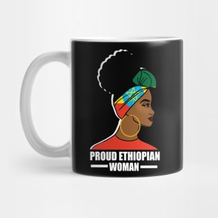 Proud Ethiopian Woman, Ethiopia Flag, Afro African Mug